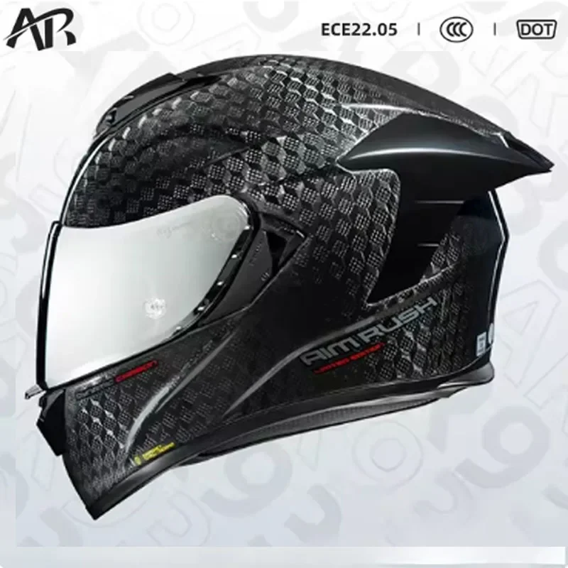 Full Face Helmet Carbon Fiber - AR 12K Carbon Fiber Motorradhelm ECE