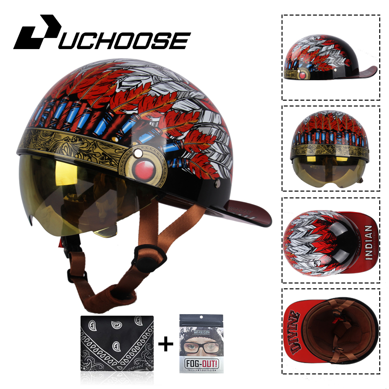 Open Face Helmet Retro Vintage - 2024 Erwachsene offenes Gesicht Sommer Retro