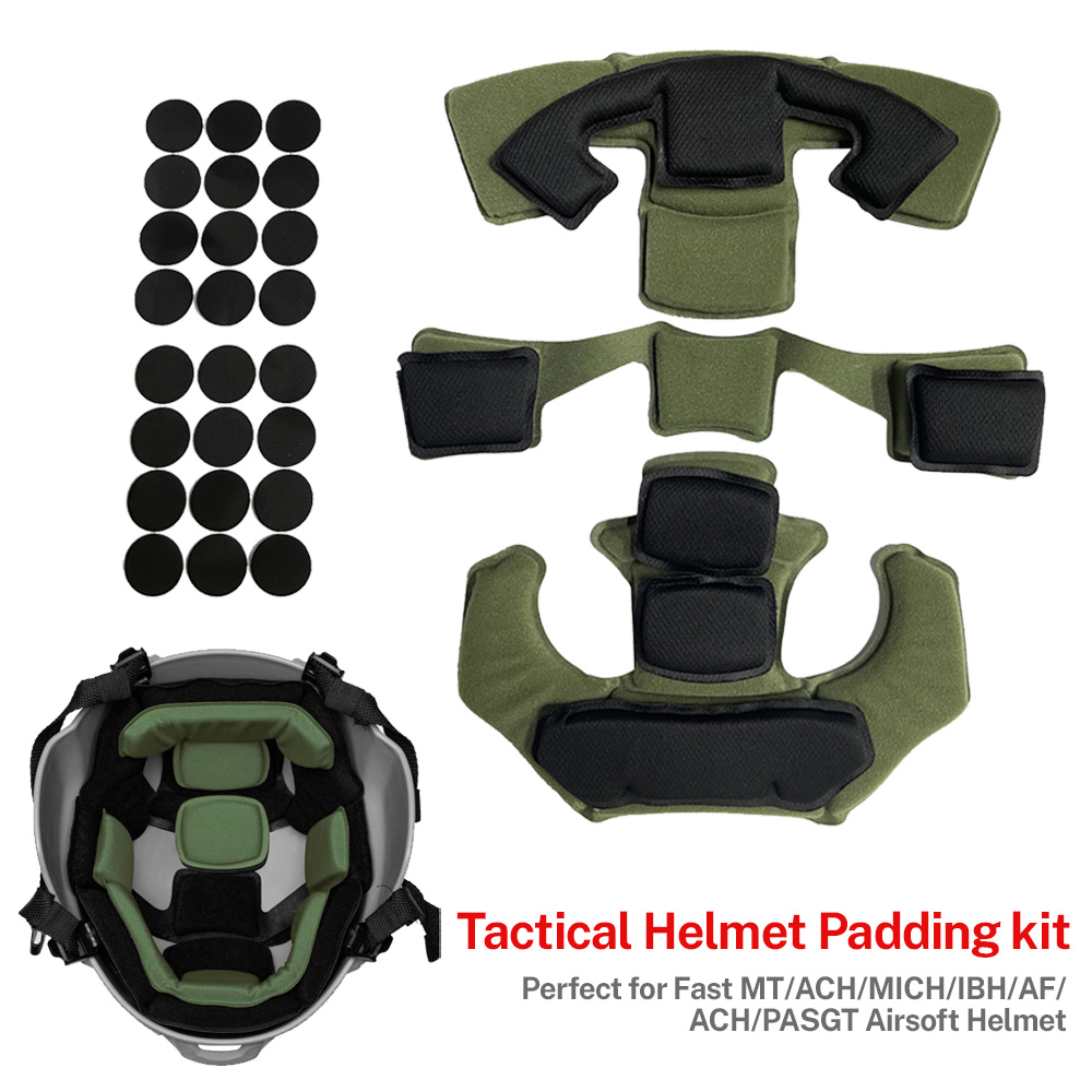 Helmet Replacement Liner Pads - Taktisches Airsoft-Helmpolsterungsset, Ersatz-Helm-Liner-System, schützende Kissenmatte, Zubehör,