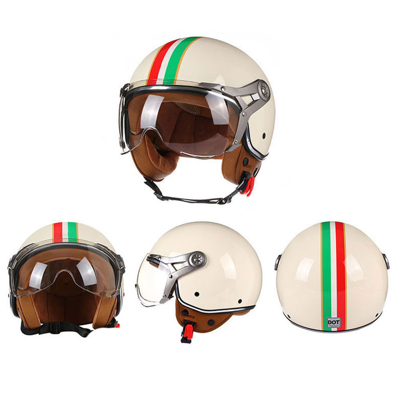 Open Face Helmet Retro Vintage - Motorrad Helm Retro Capacetes Moto Helm