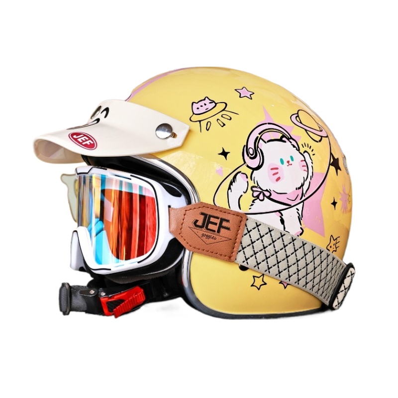 Open Face Helmet Retro Vintage - Retro Vintage Small Shell 3/4 Open
