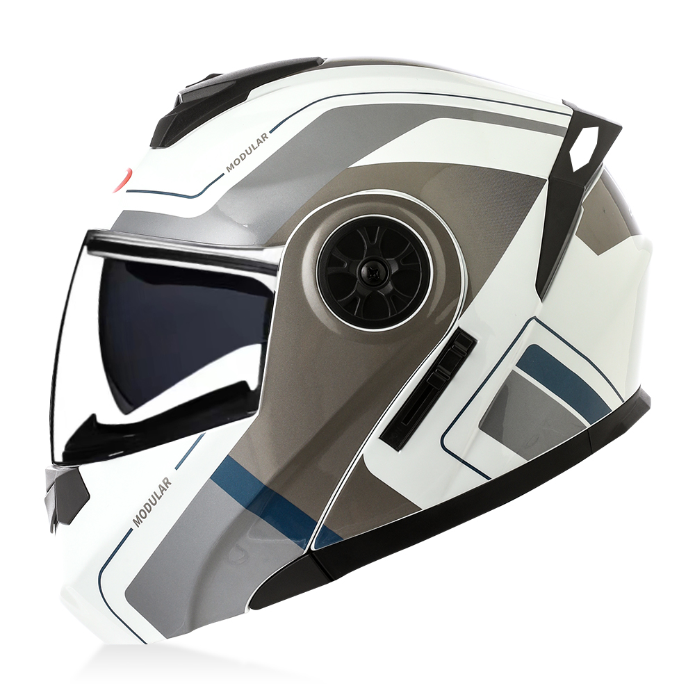 Modular Motorcycle Helmet Dot Approved - Hochwertiger Modularer Klapphelm Motorrad Doppellinsen ABS-Schale