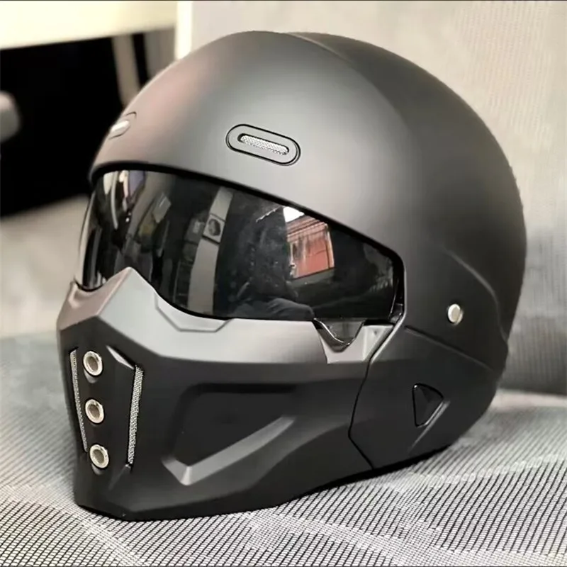 Full Face Helmet Carbon Fiber - Vintage Retro Motorradhelm Cascos Para Moto