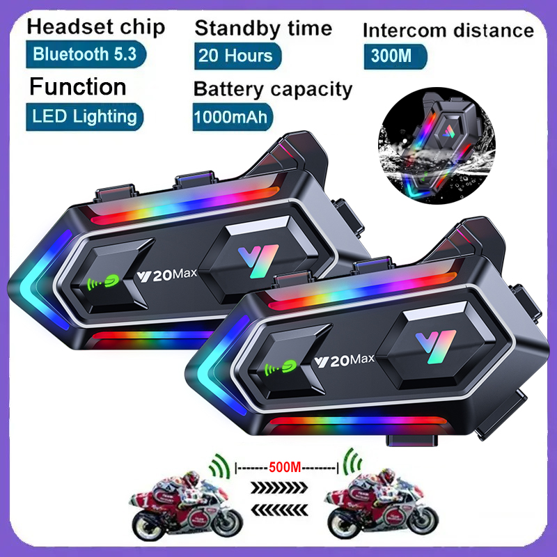 Motorcycle Helmet Bluetooth Built In - 1/2 Stück Y20 Max Motorradhelm-Headset Helm-Intercom,