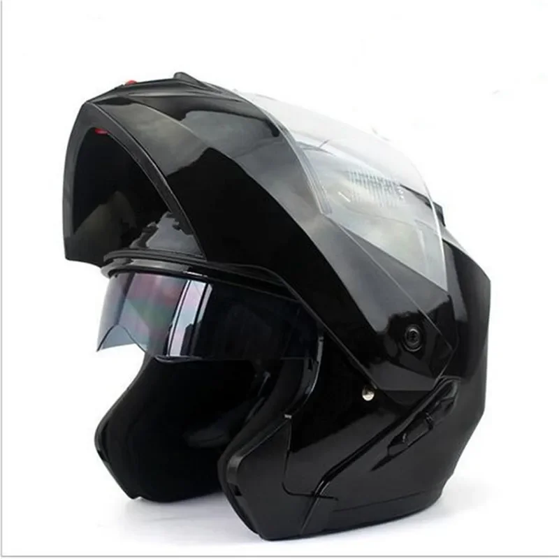 Flip Up Helmet Dual Visor - Neuester modularer Sicherheits-Motorradhelm mit DOT-Zulassung, Doppelobjektiv-Innenvisier,