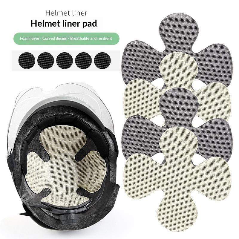 Helmet Replacement Liner Pads - Motorradhelm-Einlagepolster, wiederverwendbar, waschbar, weiche Polsterung, erhöhter