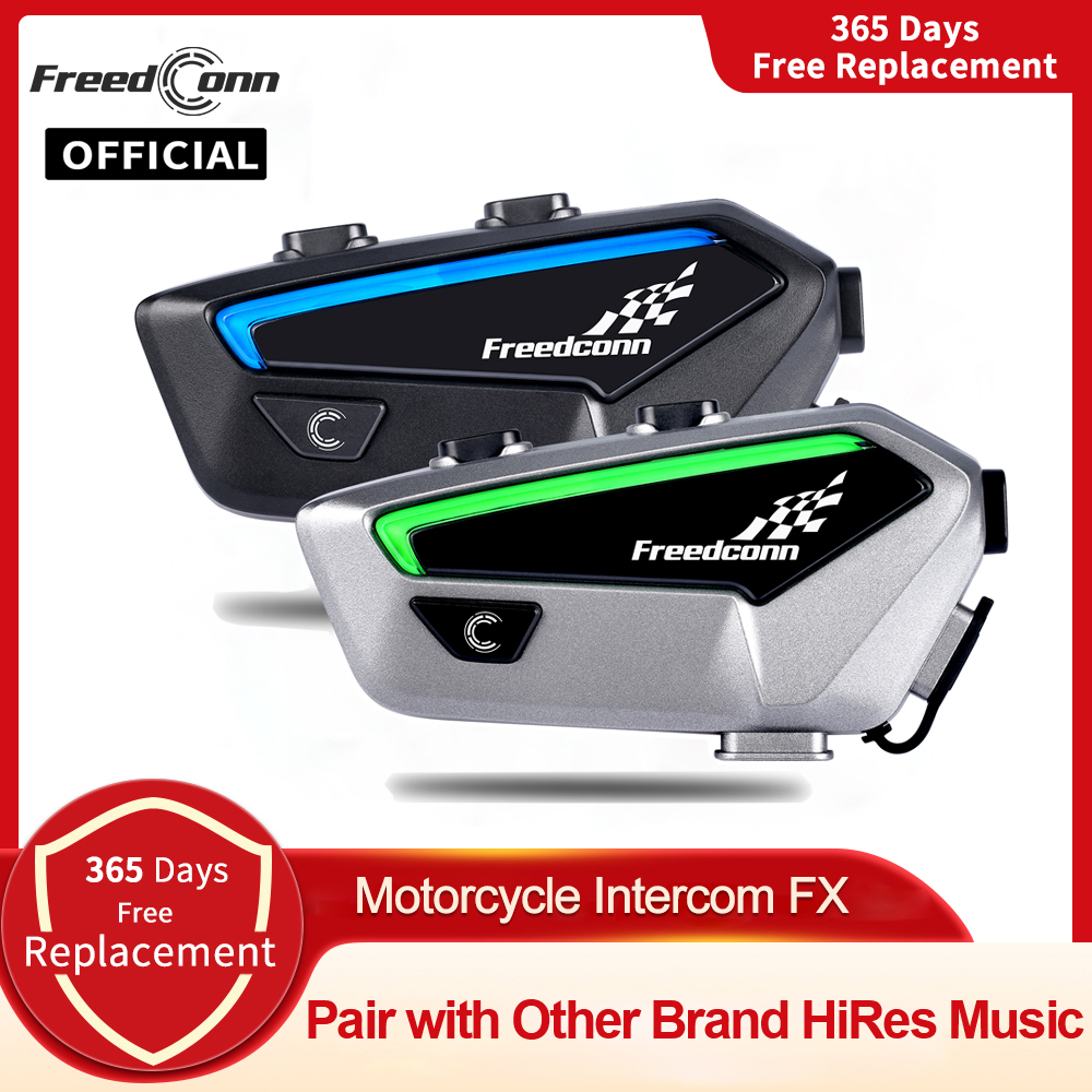 Motorcycle Helmet Bluetooth Built In - Motorrad-Gegensprechanlage, Bluetooth-Helm-Headset, Freedconn FX 10, Fahrerpaar,