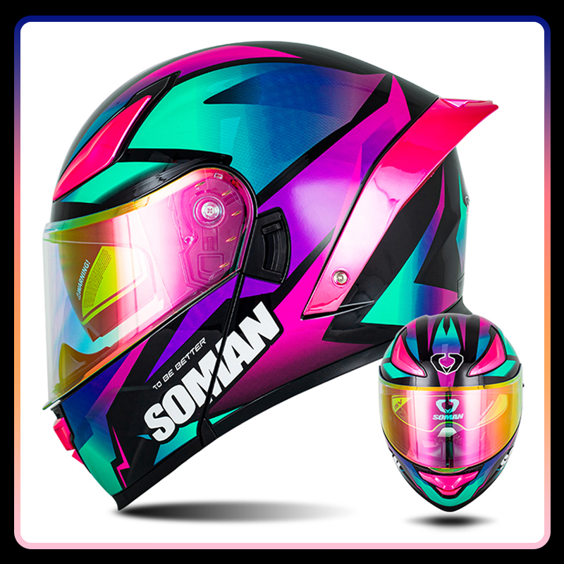 DOT-zugelassener Integral-Moto – Flip Up Helmet Dual Visor Bewertung und Preis