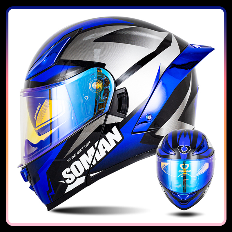 DOT-zugelassener Integral-Moto – Flip Up Helmet Dual Visor Bewertung und Preis