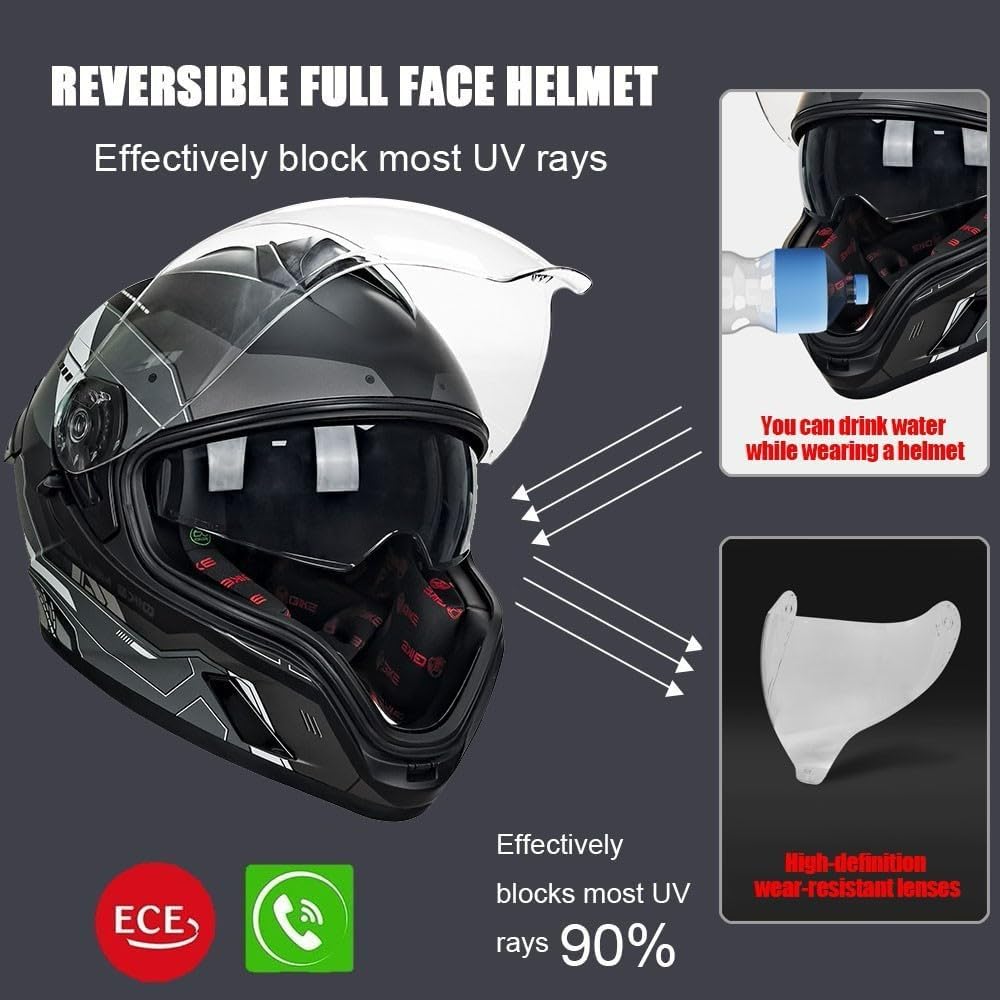 Bluetooth-Vollvisier-Motorradh – Full Face Helmet Carbon Fiber Bewertung und Preis