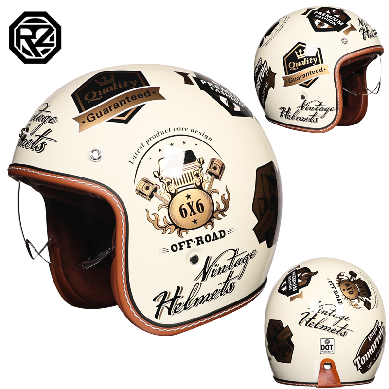 Retro Open Face Motorradhelm D – Open Face Helmet Retro Vintage Bewertung und Preis
