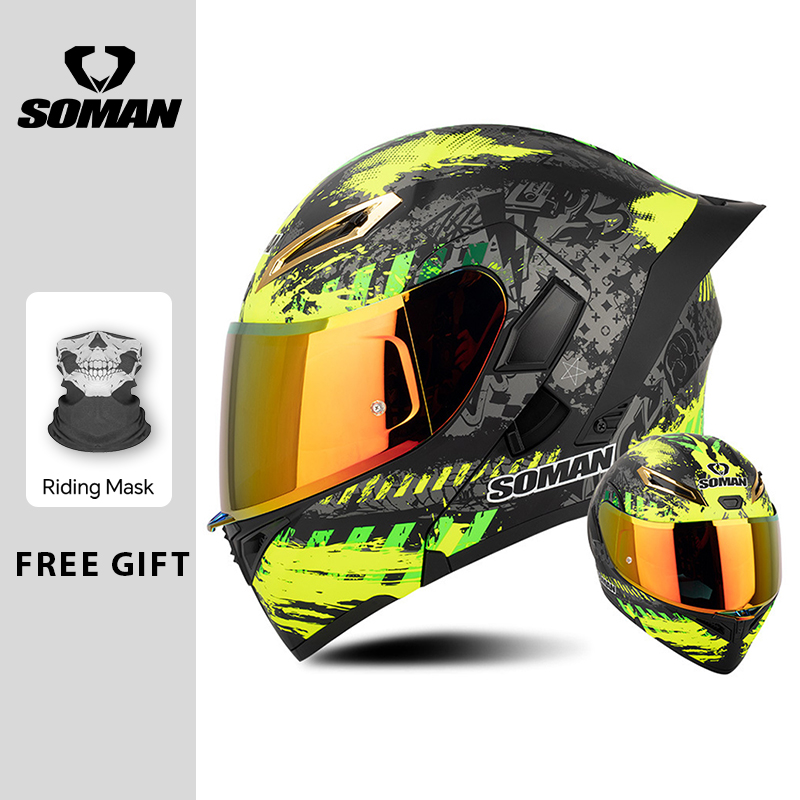 Herren-Motorradhelm, DOT-zugel – Flip Up Helmet Dual Visor Bewertung und Preis