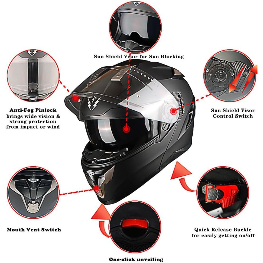 Modularer Motorrad-Integralhel – Motorcycle Helmet Sun Visor Inner Bewertung und Preis