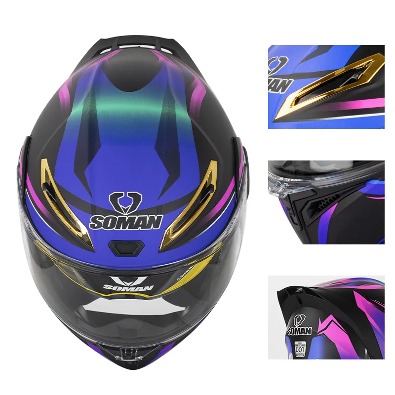 SOMAN Integralhelm Dual Lens F – Flip Up Helmet Dual Visor Bewertung und Preis