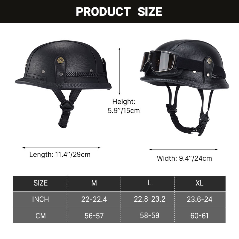Deutscher halber Vintage-Helm, – Open Face Helmet Retro Vintage Bewertung und Preis