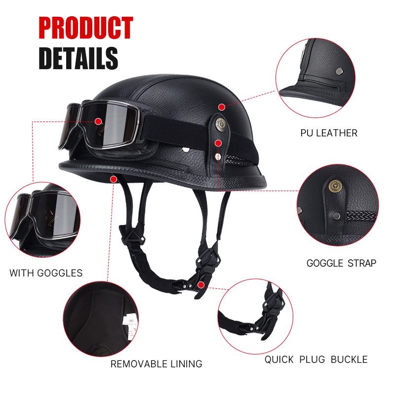 Deutscher halber Vintage-Helm, – Open Face Helmet Retro Vintage Bewertung und Preis
