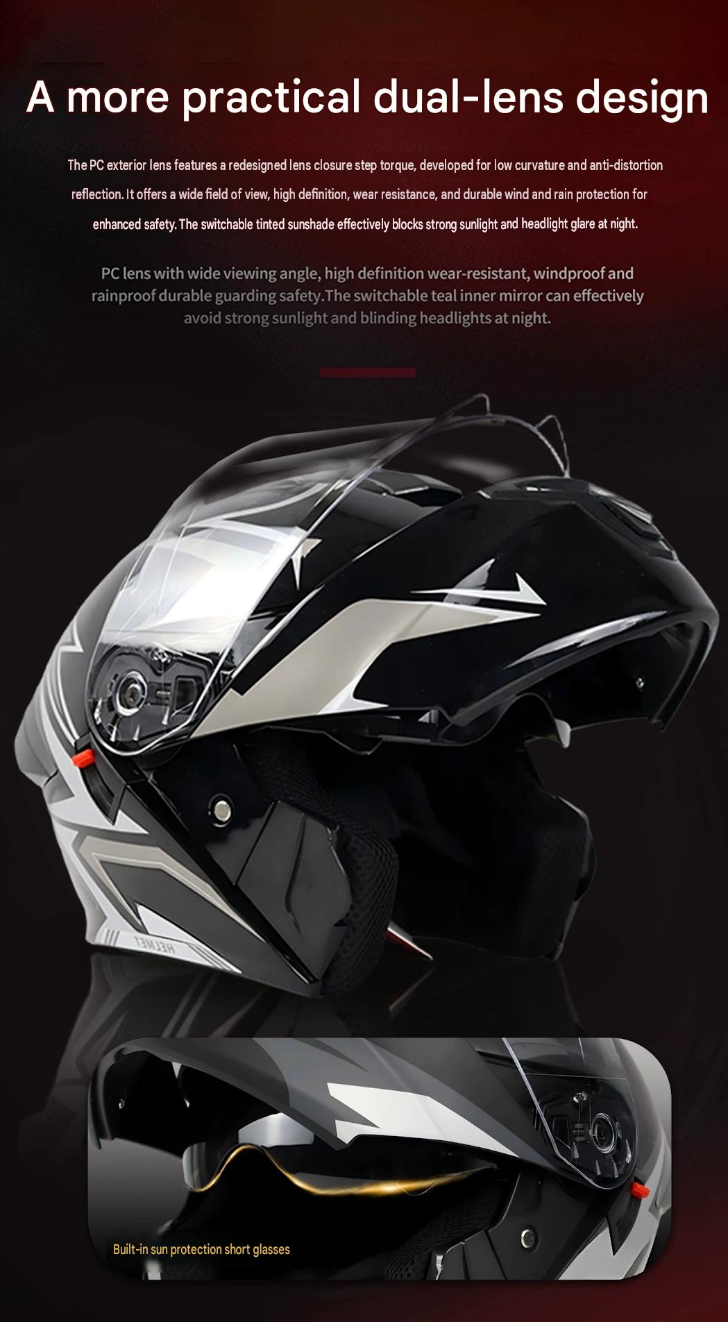 Ganzjahres-Modular-Klapphelm,  – Motorcycle Helmet Sun Visor Inner Bewertung und Preis