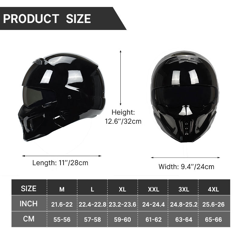 Robuster, leuchtend schwarzer  – Modular Motorcycle Helmet Dot Approved Bewertung und Preis
