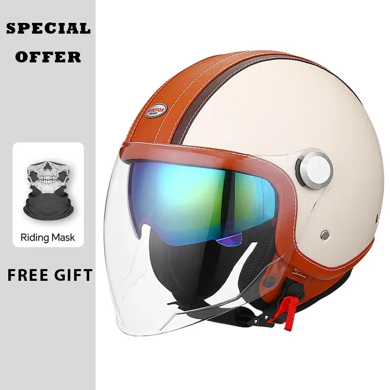 Vintage-Leder-Offenfahrhelm, M – Open Face Helmet Retro Vintage Bewertung und Preis